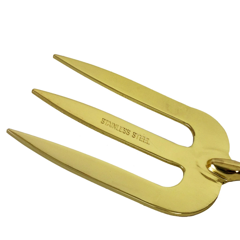 Beech Wood Fork - Gold Plated Stainless Steel 2 Beech Wood Fork - Gold Plated Stainless Steel - Image 2