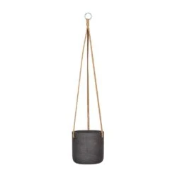 Charlie Hanging Plant Pot - Black Washed -HORTOLOGY Plants Sale Charlie Hanging Plant Pot Black Washed Medium