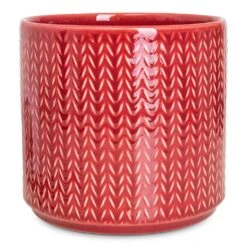 Chevron Plant Pot - Ruby -HORTOLOGY Plants Sale Chevron Pot Ruby 15x15cm