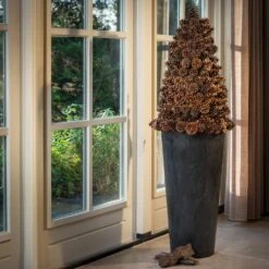 Claire Artstone Tall Planter - Black -HORTOLOGY Plants Sale Claire Artstone Tall Planter Black 2