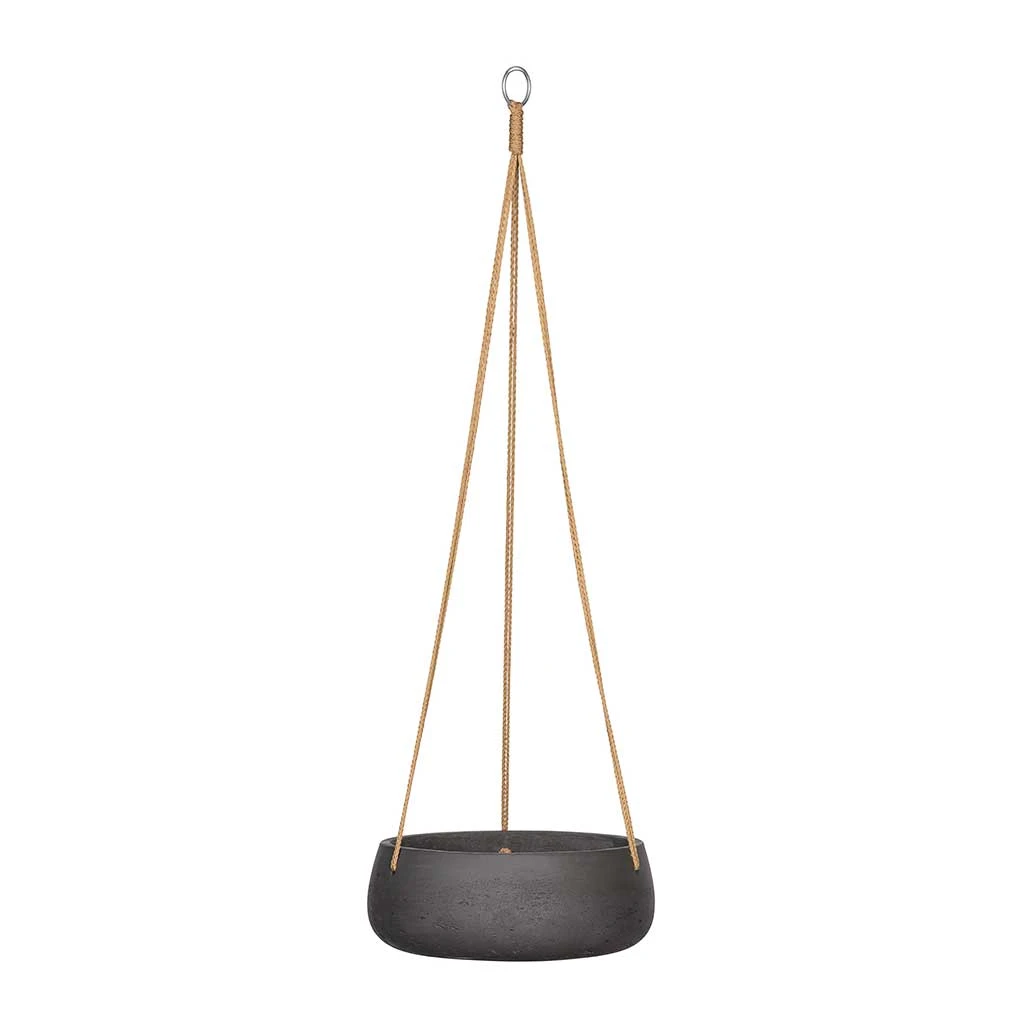 Eileen Hanging Plant Bowl - Black Washed 1 Eileen Hanging Plant Bowl - Black Washed