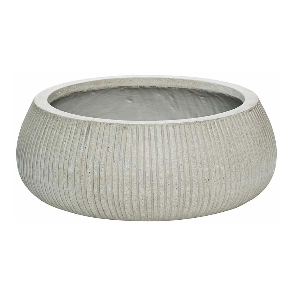 Eileen Cement Grey Ridged Plant Bowl β Round Ficonstone Indoor & Outdoor Pot 1 Eileen Cement Grey Ridged Plant Bowl β Round Ficonstone Indoor & Outdoor Pot