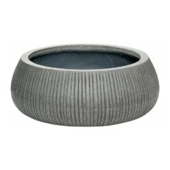 Eileen Ridged Plant Bowl - Dark Grey