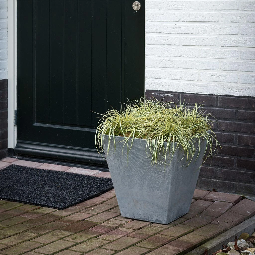 Ella Artstone Grey Matt β Tapered Square Stone Effect Modern Planter 5 Ella Artstone Grey Matt β Tapered Square Stone Effect Modern Planter - Image 5