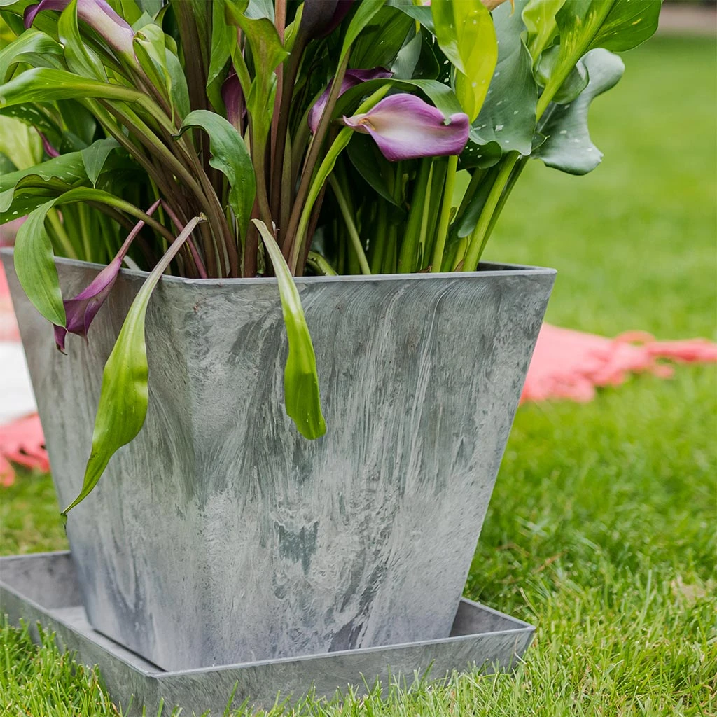 Ella Artstone Grey Matt β Tapered Square Stone Effect Modern Planter 8 Ella Artstone Grey Matt β Tapered Square Stone Effect Modern Planter - Image 8
