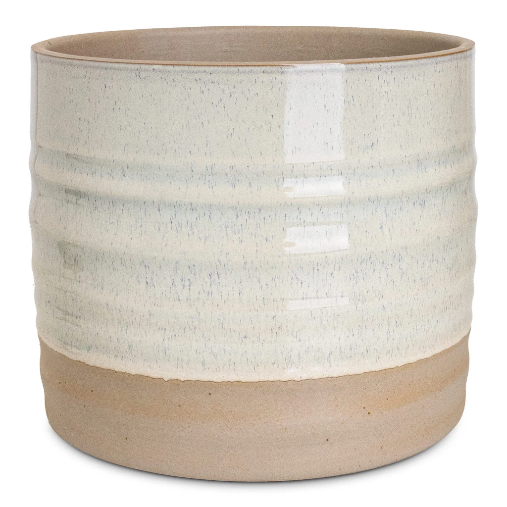 Gia Rippled Ceramic Plant Pot - Ice Cream Dip Marshmallow & Latte Two-Tone 1 Gia Rippled Ceramic Plant Pot - Ice Cream Dip Marshmallow & Latte Two-Tone
