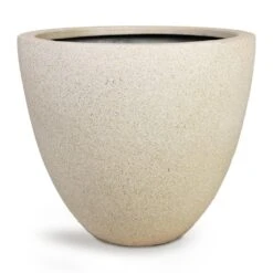 Grigio Egg Pot Planter - Antique White Concrete -HORTOLOGY Plants Sale Grigio Egg Pot Planter Antique White Concrete 32x29cm