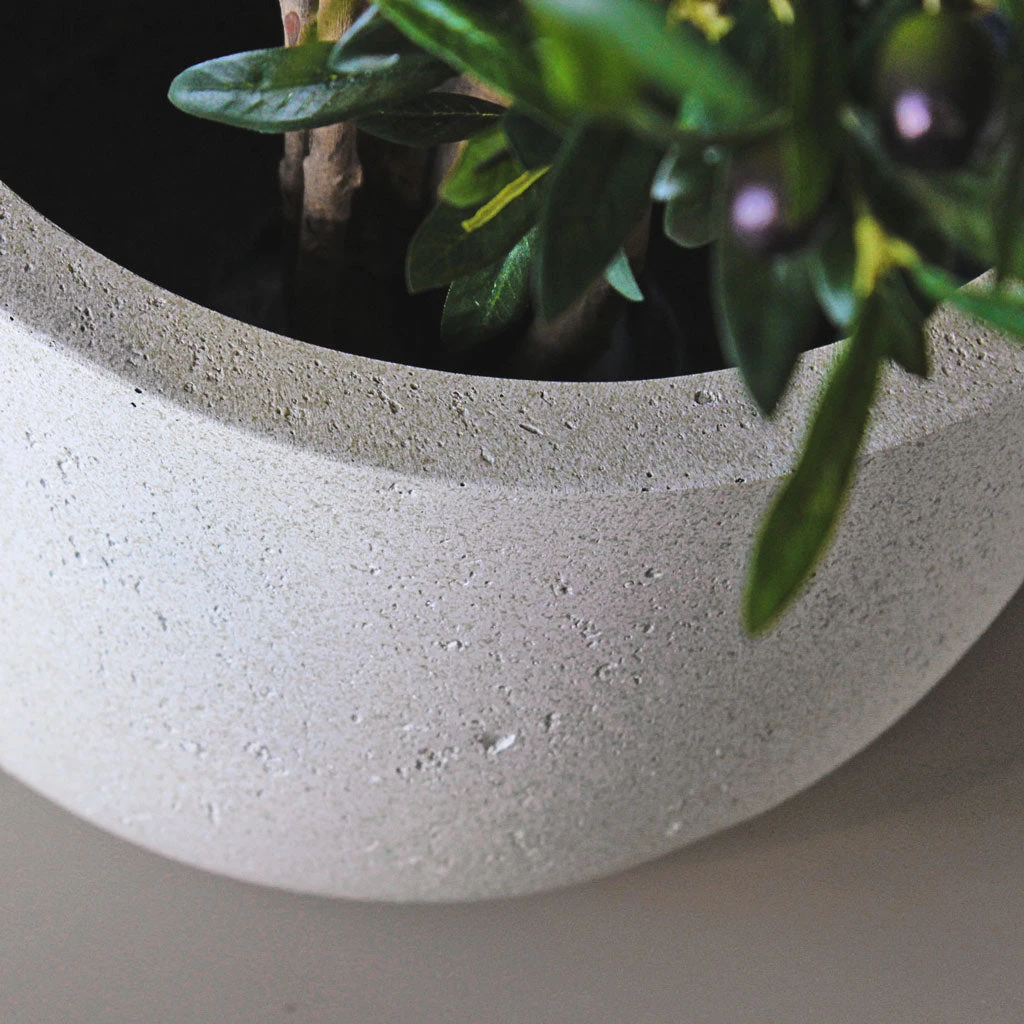 Grigio New Egg Pot Planter - Antique White Concrete 3 Grigio New Egg Pot Planter - Antique White Concrete - Image 3