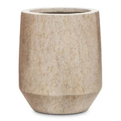 Harith High Mineral Planter - Travertine