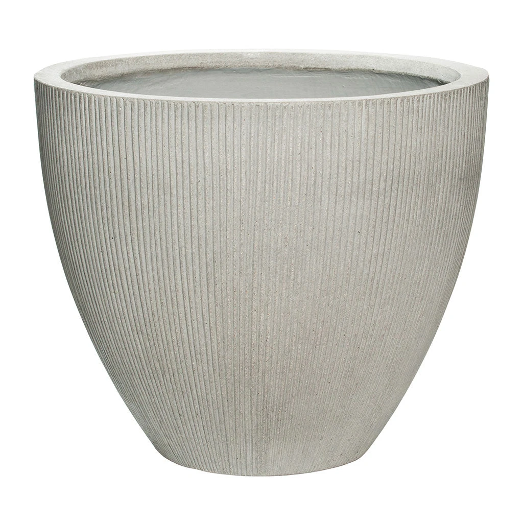 Jesslyn Ridged Plant Pot - Cement 4 Jesslyn Ridged Plant Pot - Cement - Image 4