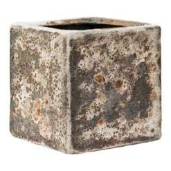 Lava Cube Relic Planter - Rust -HORTOLOGY Plants Sale Lava Cube Relic Planter Rust Small