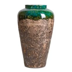 Lindy Bottle Plant Vase - Black Green