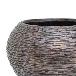 Luxe Lite Wrinkle Globe Planter - Bronze 13 Luxe Lite Wrinkle Globe Planter - Bronze -HORTOLOGY Plants Sale Luxe Lite Wrinkle Globe Planter Bronze Close Up
