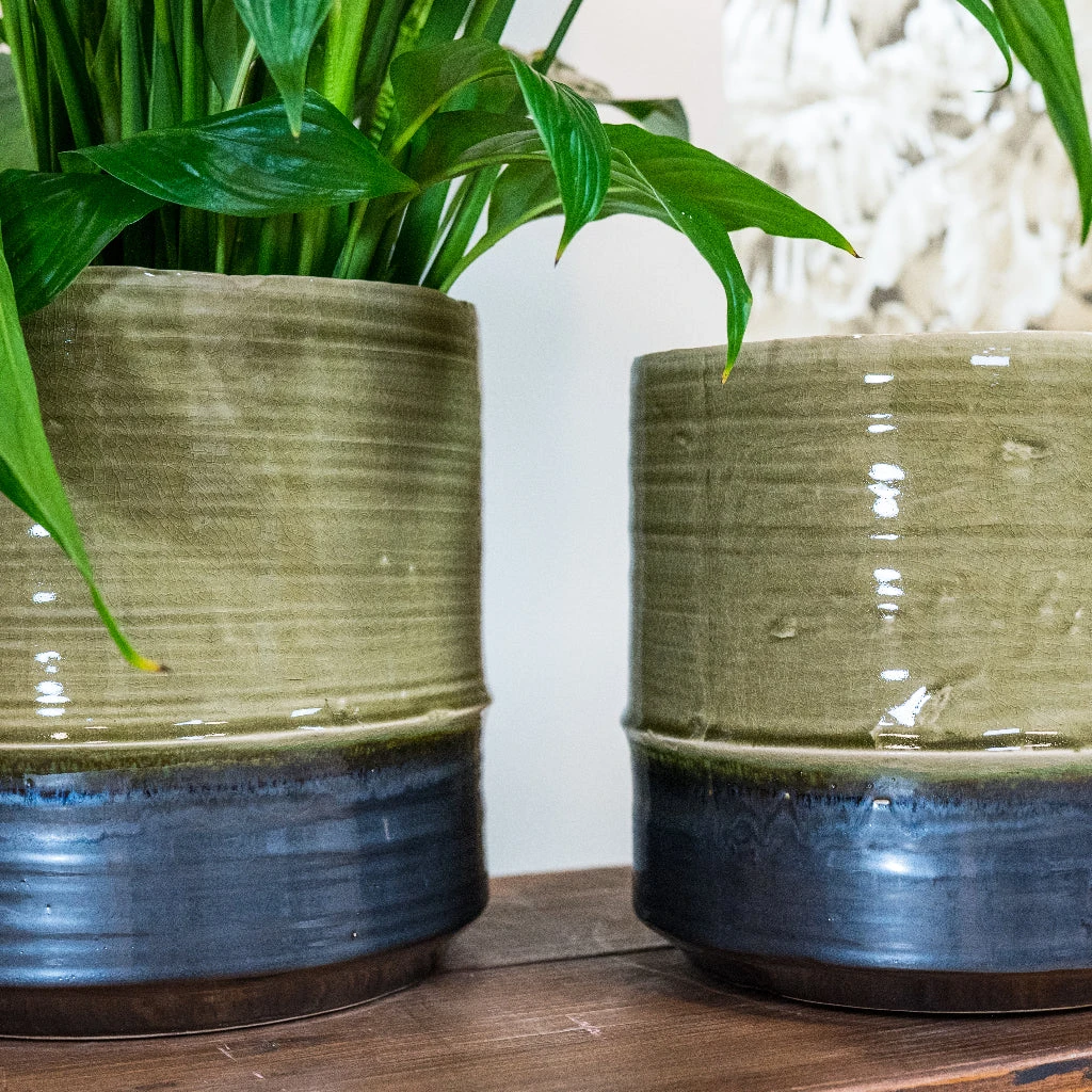 Marlijn Thyme Sage and Denim Blue Two-Tone Glazed Ceramic Indoor Plant Pot 13 Marlijn Thyme Sage and Denim Blue Two-Tone Glazed Ceramic Indoor Plant Pot - Image 13