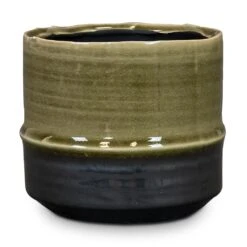 Marlijn Thyme Sage and Denim Blue Two-Tone Glazed Ceramic Indoor Plant Pot 29 Marlijn Thyme Sage and Denim Blue Two-Tone Glazed Ceramic Indoor Plant Pot -HORTOLOGY Plants Sale MarlijnPlantPot Thyme 11x9cm