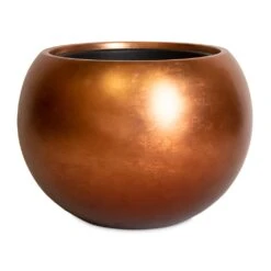 Metallic Globe Plant Pot - Matt Copper -HORTOLOGY Plants Sale Metallic Globe Plant Pot Matt Copper 50x37cm