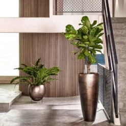 Metallic Partner Planter - Matt Coffee 10 Metallic Partner Planter - Matt Coffee -HORTOLOGY Plants Sale Metallic Silver leaf Globe Elevated Matt Coffee Metallic Silver leaf Partner Matt Coffee