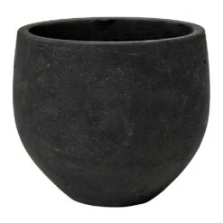 Mini Orb Kevan Plant Pot - Black Washed -HORTOLOGY Plants Sale Mini Orb Kevan Plant Pot Black Washed Small