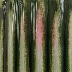 Nella Forest Green Distressed Metal Plant Pot – Ribbed Sage & Red Tones Indoor Planter -HORTOLOGY Plants Sale Nella Plant Pot Forest SWATCH 2