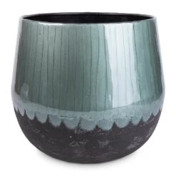 Ninthe Metal Plant Pot - Metallic Petrol 15 Ninthe Metal Plant Pot - Metallic Petrol -HORTOLOGY Plants Sale Ninthe Metal Plant Pot Metallic Petrol 29x25cm