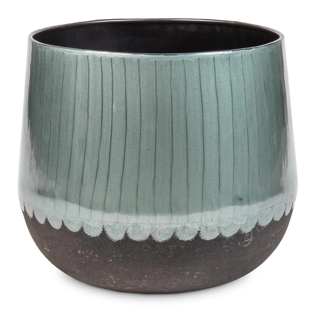 Ninthe Metal Plant Pot - Metallic Petrol 1 Ninthe Metal Plant Pot - Metallic Petrol