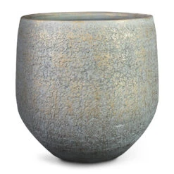 Noor Plant Pot - Metallic Grey -HORTOLOGY Plants Sale Noor Plant Pot Metallic Grey 36x33cm.psd