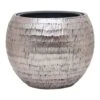 Opus Hammered Globe Planter - Silver
