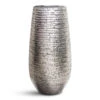 Opus Hammered Silver Tall Darcy Planter – Flared Metallic Indoor Plant Pot