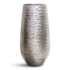 Opus Hammered Tall Darcy Planter - Silver