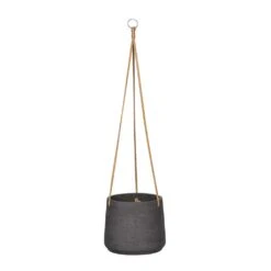 Patt Hanging Plant Pot - Black Washed -HORTOLOGY Plants Sale Patt Hanging Plant Pot Black Washed Large