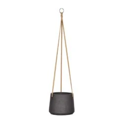 Patt Hanging Plant Pot - Black Washed -HORTOLOGY Plants Sale Patt Hanging Plant Pot Black Washed Medium