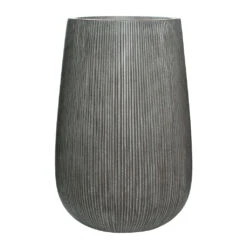 Patt High Ridged Planter - Dark Grey 22 Patt High Ridged Planter - Dark Grey -HORTOLOGY Plants Sale Patt High Plant Vase Ridged Dark Grey 44x66cm