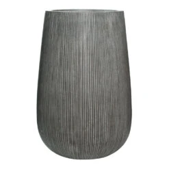 Patt High Ridged Planter - Dark Grey 19 Patt High Ridged Planter - Dark Grey -HORTOLOGY Plants Sale Patt High Plant Vase Ridged Dark Grey 44x66cm Recovered