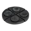 Matte Black Fibrestone Circular Plant Pot Feet – Set of 4 Reversible Planter Risers
