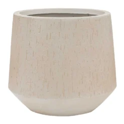 Raindrop Stone Tube Round Planter - Grey Fibreclay Modern Indoor/Outdoor Pot -HORTOLOGY Plants Sale Raindrop Tube Round Planter Stone 41x37cm