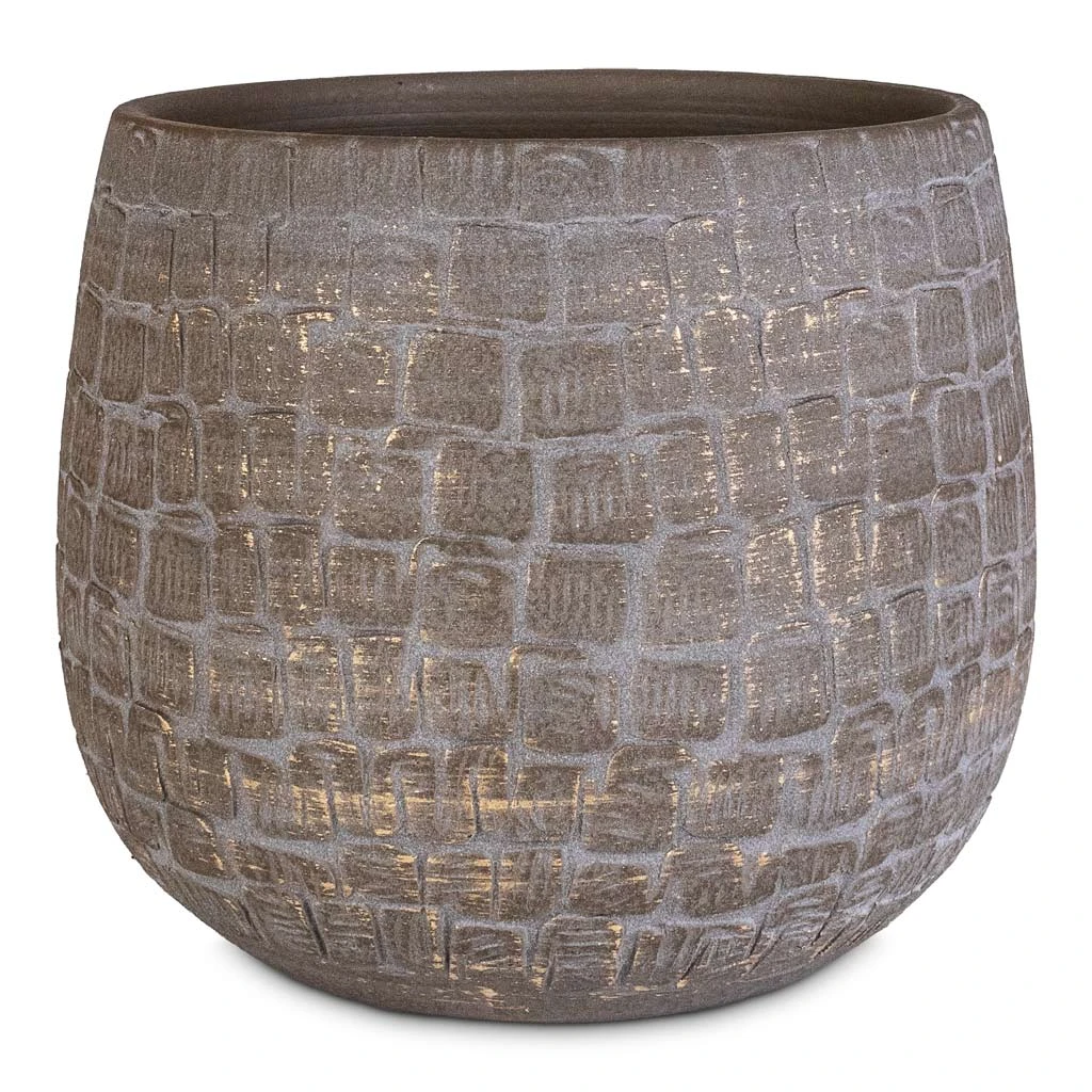 Renzo Plant Pot - Shiny Slate 1 Renzo Plant Pot - Shiny Slate