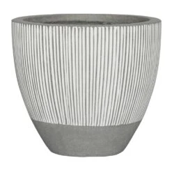 Jesslyn Ridged Plant Pot - White Stripe 12 Jesslyn Ridged Plant Pot - White Stripe -HORTOLOGY Plants Sale Ridged Jesslyn Plant Pot White Stripe 45x35cm