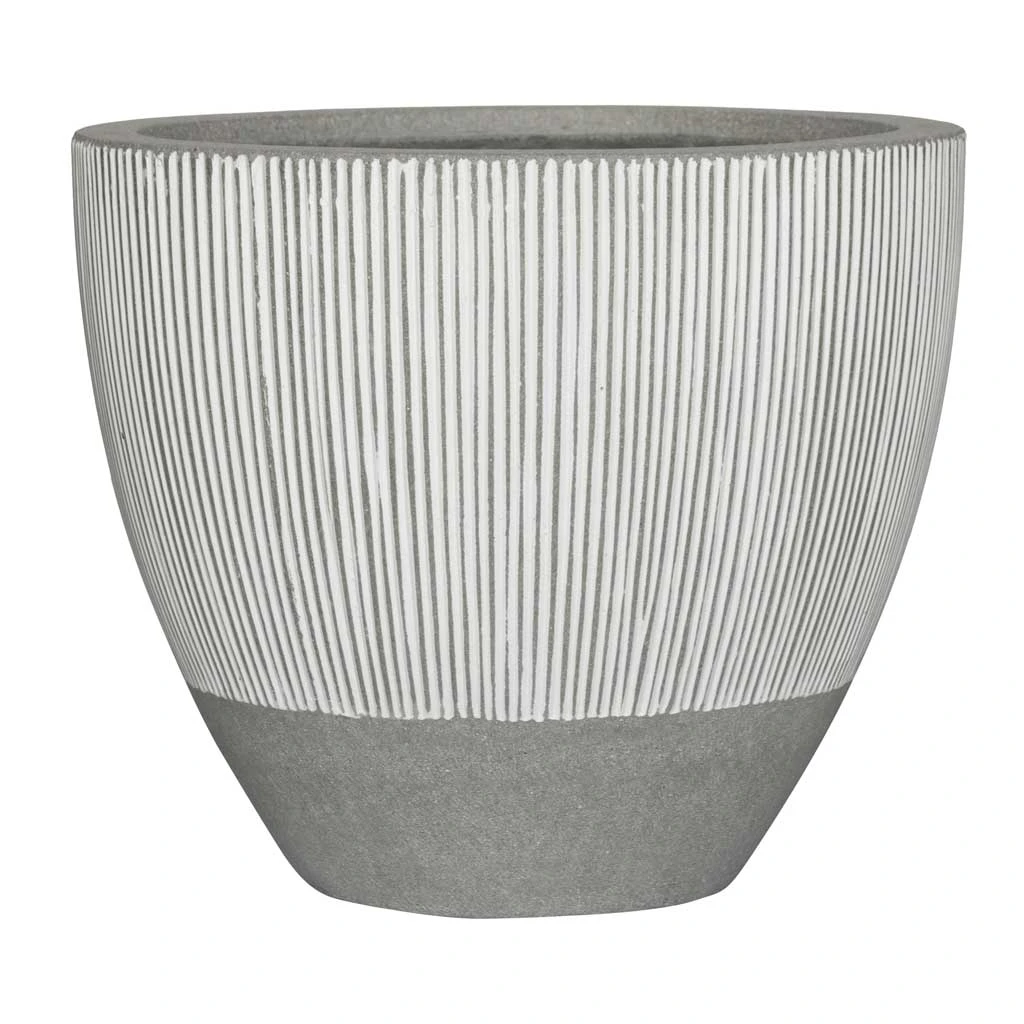 Jesslyn Ridged Plant Pot - White Stripe 6 Jesslyn Ridged Plant Pot - White Stripe - Image 6