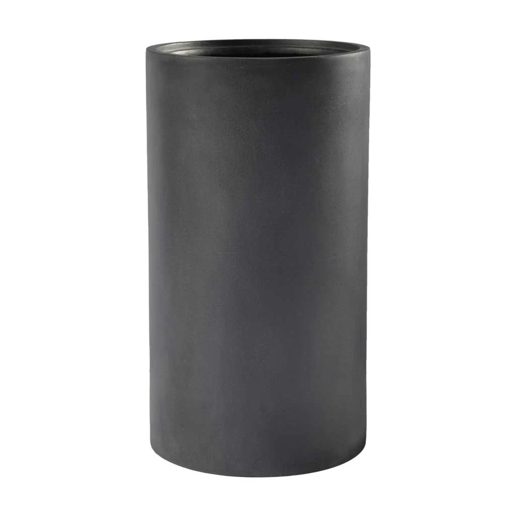 Solid Cylinder Planter - Matt Dark Grey Fiberclay Tall Tubular Indoor Pot 1 Solid Cylinder Planter - Matt Dark Grey Fiberclay Tall Tubular Indoor Pot