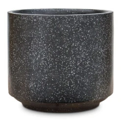 Terrazzo Cylinder Planter - Black 13 Terrazzo Cylinder Planter - Black -HORTOLOGY Plants Sale Terrazzo Cylinder Planter Black 37x32cm