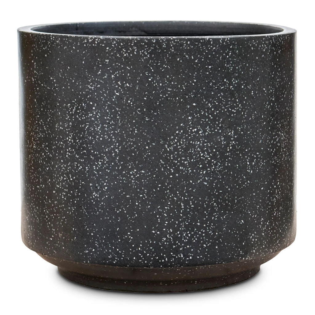 Terrazzo Cylinder Planter - Black 4 Terrazzo Cylinder Planter - Black - Image 4