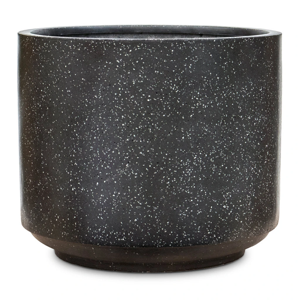 Terrazzo Cylinder Planter - Black 1 Terrazzo Cylinder Planter - Black