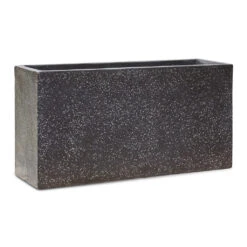 Terrazzo Trough Planter - Black -HORTOLOGY Plants Sale Terrazzo Trough Planter Black 80x30x40cm