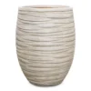 Tornado Emperor Planter Beige Oatstone – Swirl Textured Fiberclay Indoor/Outdoor Pot