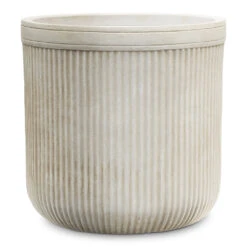 Vertical Rib Cylinder Planter - Beige 5 Vertical Rib Cylinder Planter - Beige -HORTOLOGY Plants Sale Vertical Rib Cylinder Planter Beige 40x40cm