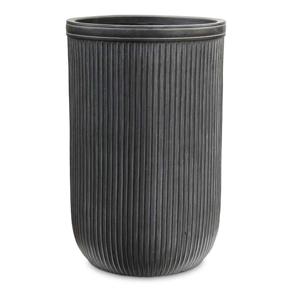 Vertical Rib Tall Planter - Anthracite 1 Vertical Rib Tall Planter - Anthracite